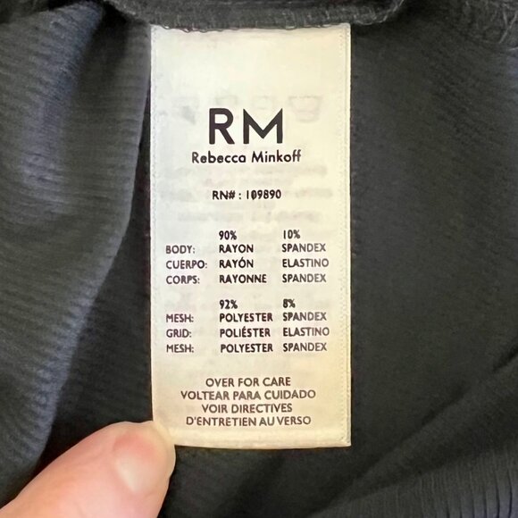 Rebecca Minkoff Womens Large Black Mesh & Studded Rayon Blend Top New w/o Tags - Picture 5 of 14